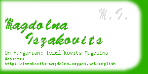 magdolna iszakovits business card